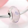 100 %Authentic 925 Sterling Silver Pink Heart Murano Glass Beads Fit Original European Charms Bracelet Jewelry