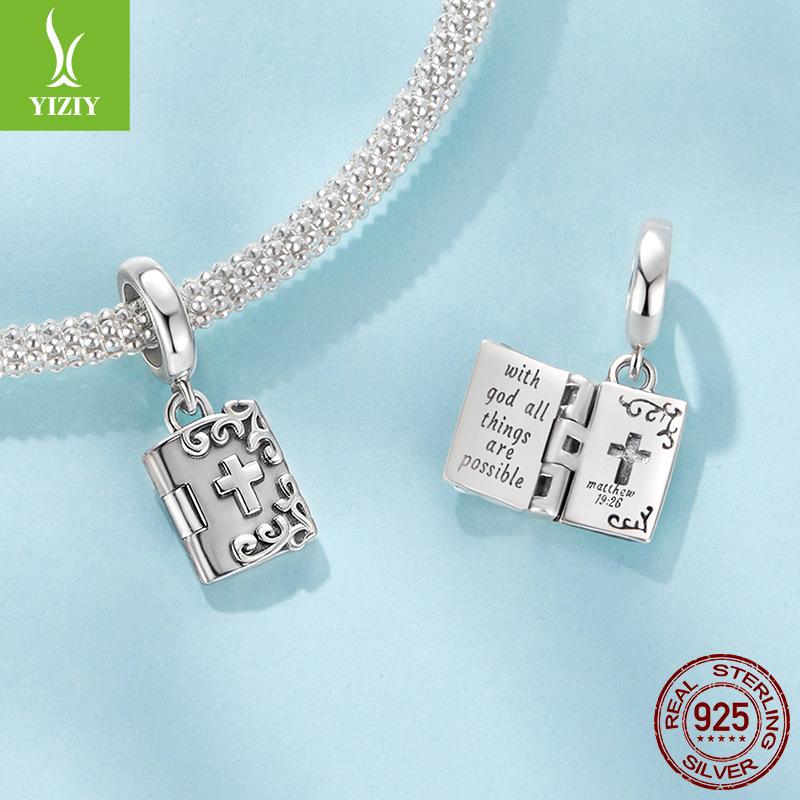 Openable Cross Pendant Jewelry Accessories, Cross-Border Popular Accessories S925 Sterling Silver Beads