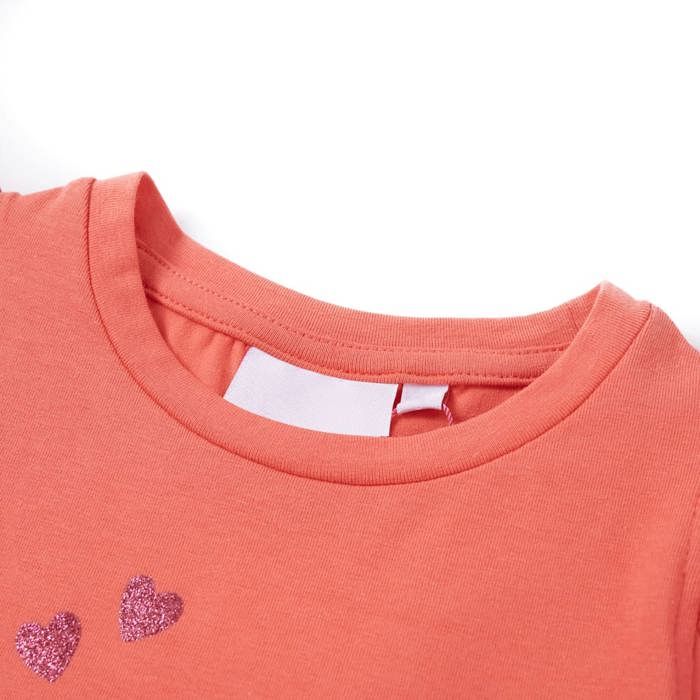 Children's T-shirt and Coral Ruffle Sleeves 92/104/116/128/140