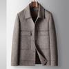 Men's Woolen Jacket Autumn and Winter Lapel Tooling Version Light Luxury Business Double-sided Woolen Warm Casual Youth Jacket Tide