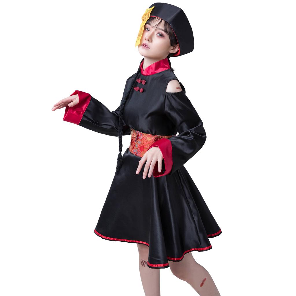 Труп вампира, винтажный вышитый принт, японский Хэллоуин, косплей, костюм зомби, платья, бесплатные наклейки