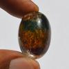 Natural Colorful Lodolite Garden Quartz, Gemstone Cabochon Oval Shape 28 Carats, 24x17x9 MM
