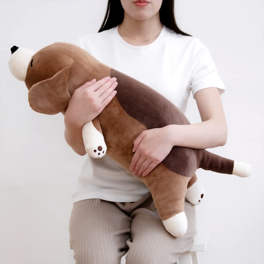Livheart Premium Sleepy Animals Vicky the Beagle Body Large Fluffy and Squishy Plush Gift Item Pillow, (Approx. 70cm), Toy, 48903-37