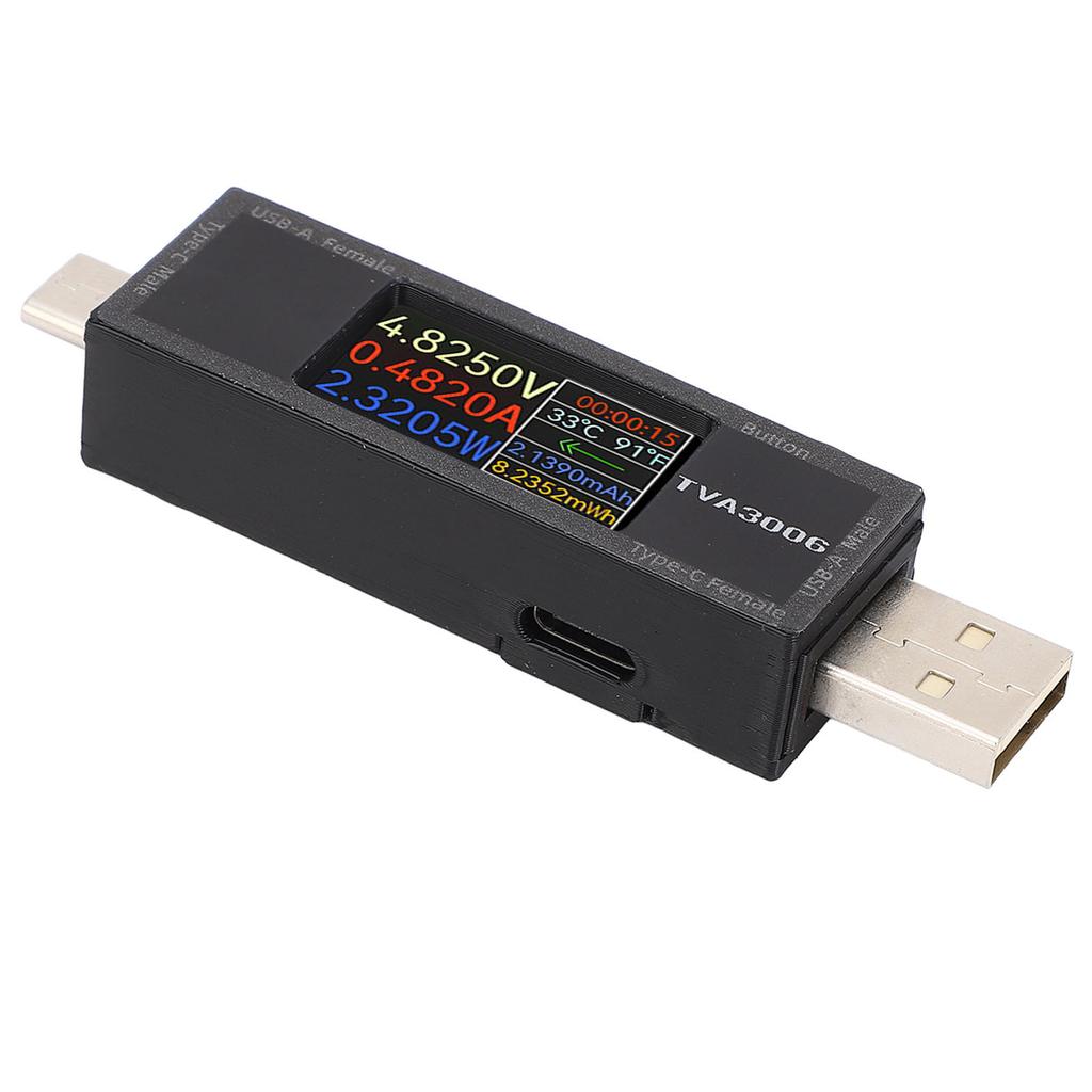 USB Voltage Current Meter USB A Type C Power Tester for Electronics Digital Devices DC4.5-30V 0-15A