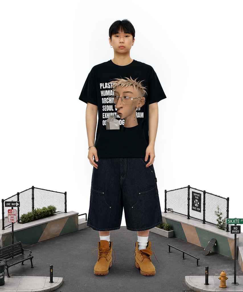 LAUGHER Plastic Human T-Shirt - Black