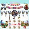 Набор ярких украшений для дня рождения Roblox с баннерами, воздушными шарами и топперами для торта для детей