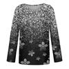 Women's Fashion Casual V Neck Long Sleeve Printed T-Shirt Ladies Top
