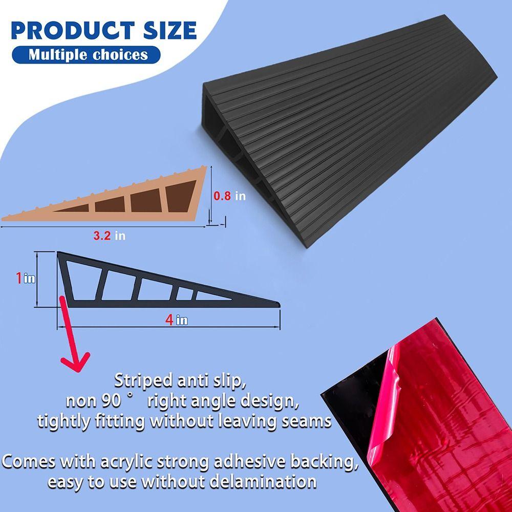 Пороговые пандусы для перехода с ковра на плитку 60 см Мягкие пандусы для инвалидных колясок Отрезаемые Водонепроницаемая напольная переходная планка Деревянный/плиточный пол
