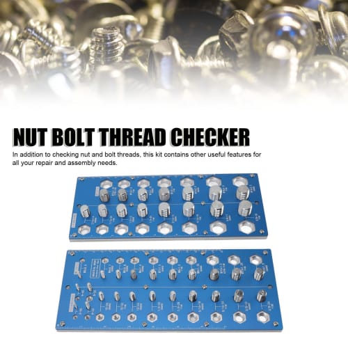 Nut and Bolt Thread Checker, 38-Hole Blue Imperial Metric Aluminum Thread Identification Gauge, High-Precision Nut and Bolt Thread Checker for Repair