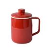 Fuji Enamel Filto 1.0L Oil Pot, Filto Series, Double-Layered Strainer, Slim, Compact, Mini, Perfect for Deep Frying, Red