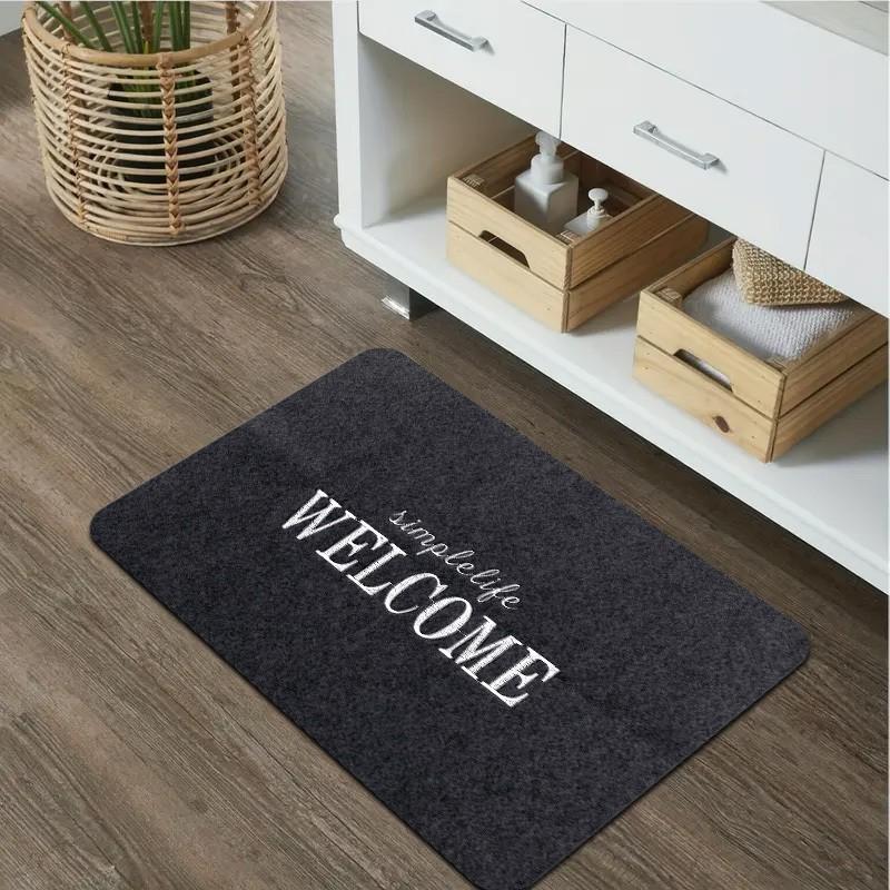 Vintage Frame Bat Unwelcome Slogan Printed Front Mat Gothic Dark Decor Rug For Halloween Household Entry Doors