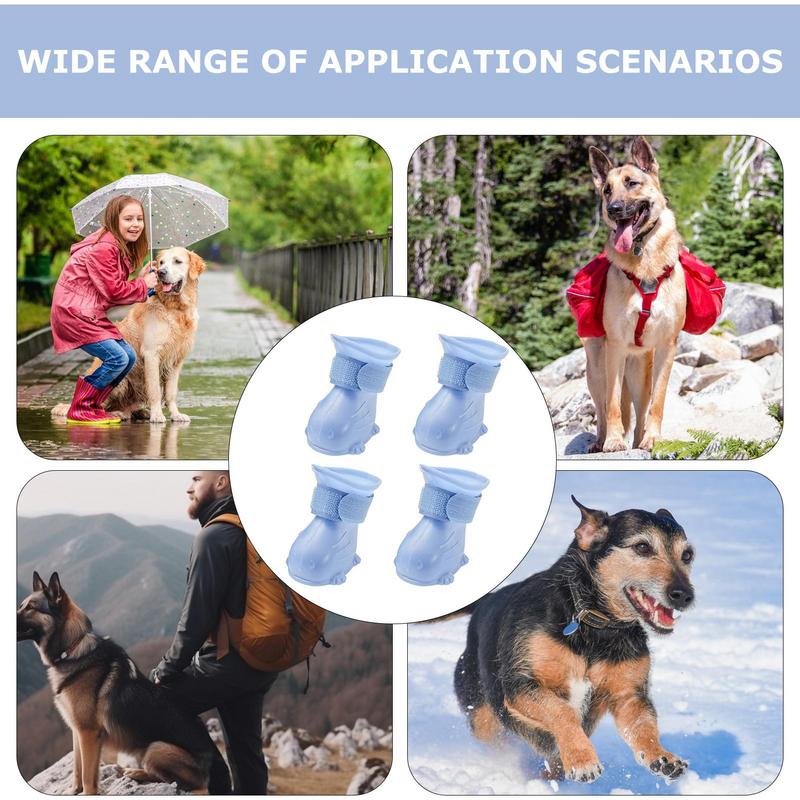 Зимние сапоги для собак, защита лап, противоскользящие сапоги для собак, зимняя обувь, регулируемые мягкие зимние сапоги для собак, 4 шт., обувь для щенков для маленьких
