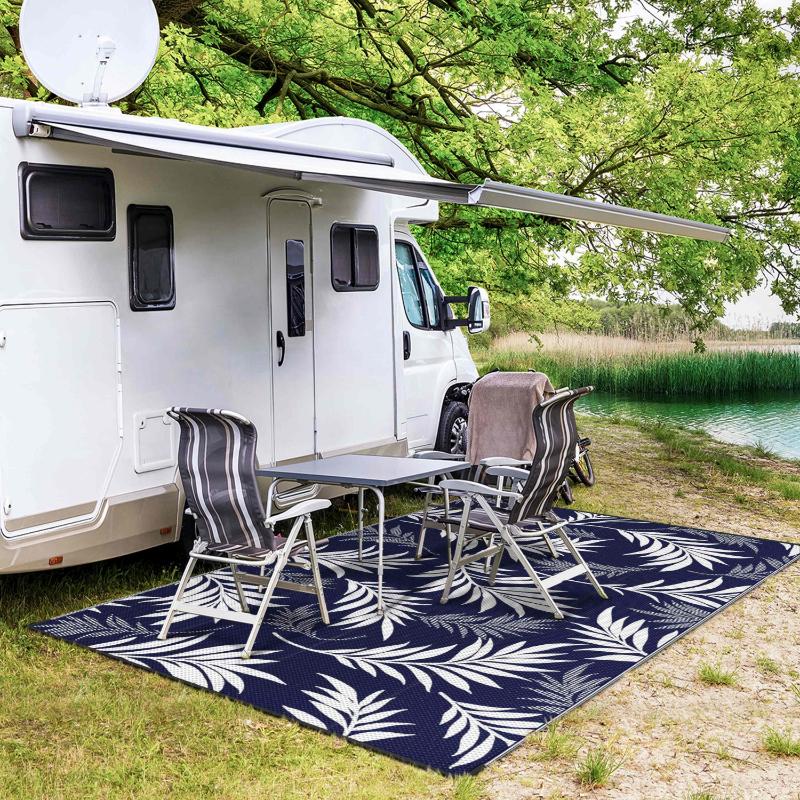 Waterproof Outdoor Area Rug – Reversible Large Floor Mat for Patio, Balcony, Porch, Beach  Camping, Durable Deck  Picnic Rug
