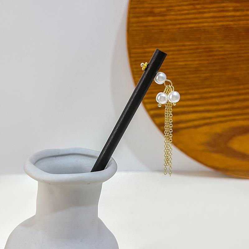 Национальный стиль Жемчужный цветок Кисточка Кисточка Кисточка Подвеска Аксессуар для ханьфу Заколка для волос Женская Новая китайская Древний стиль Заколка для волос с колокольчиком и орхидеей