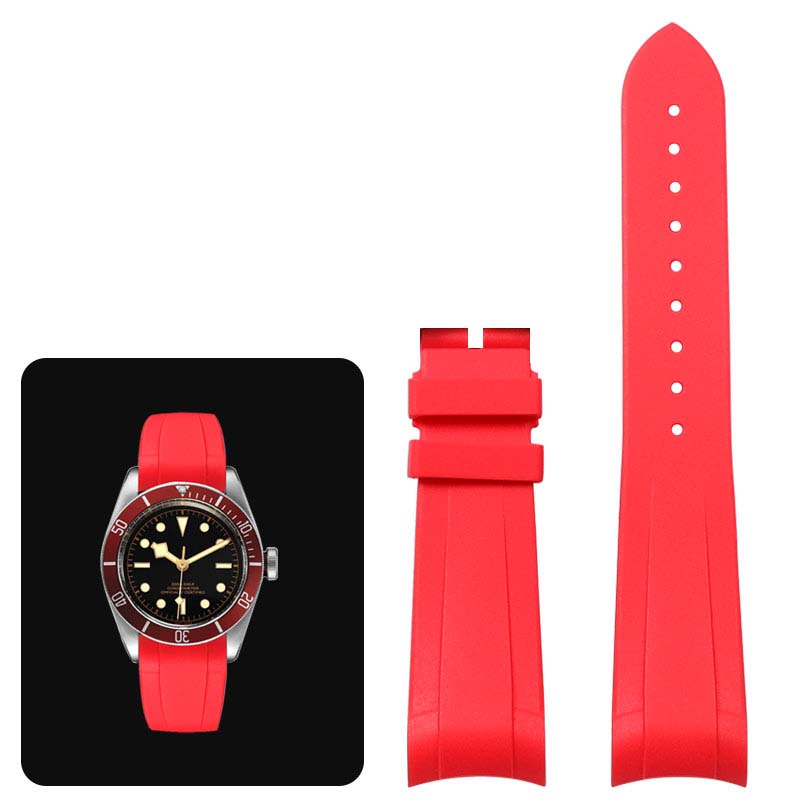 Классический высококачественный резиновый ремешок для часов Tudor Black Bay GMT с застежкой-молнией, черный, синий, красный, 22 мм