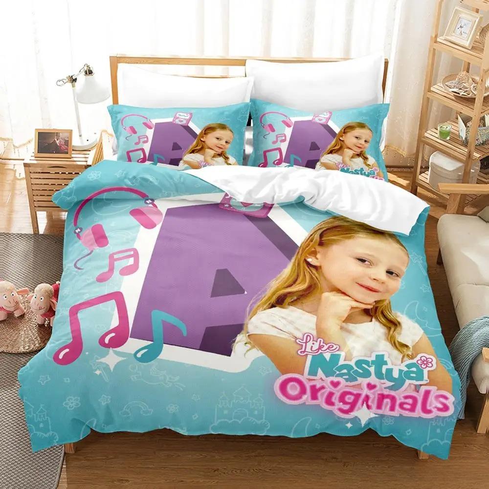 Like Nastya Bedding Set Single Twin Full Queen King Size Bed Set Aldult Kid Bedroom Duvet Cover Sets 3D Anime