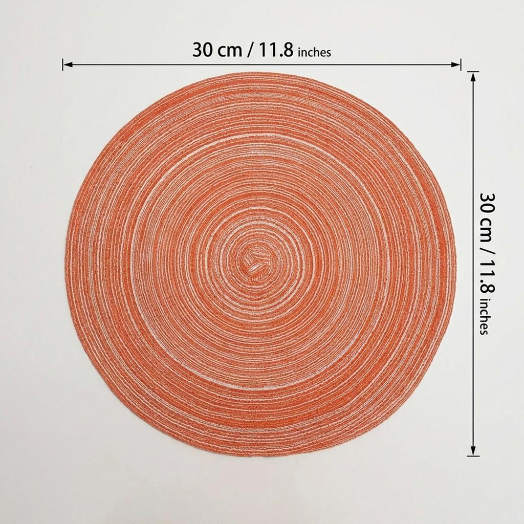Cotton Yarn Round Placemat Anti-Slip Heat Resistant Nordic Style for Dining Table Home Cafe