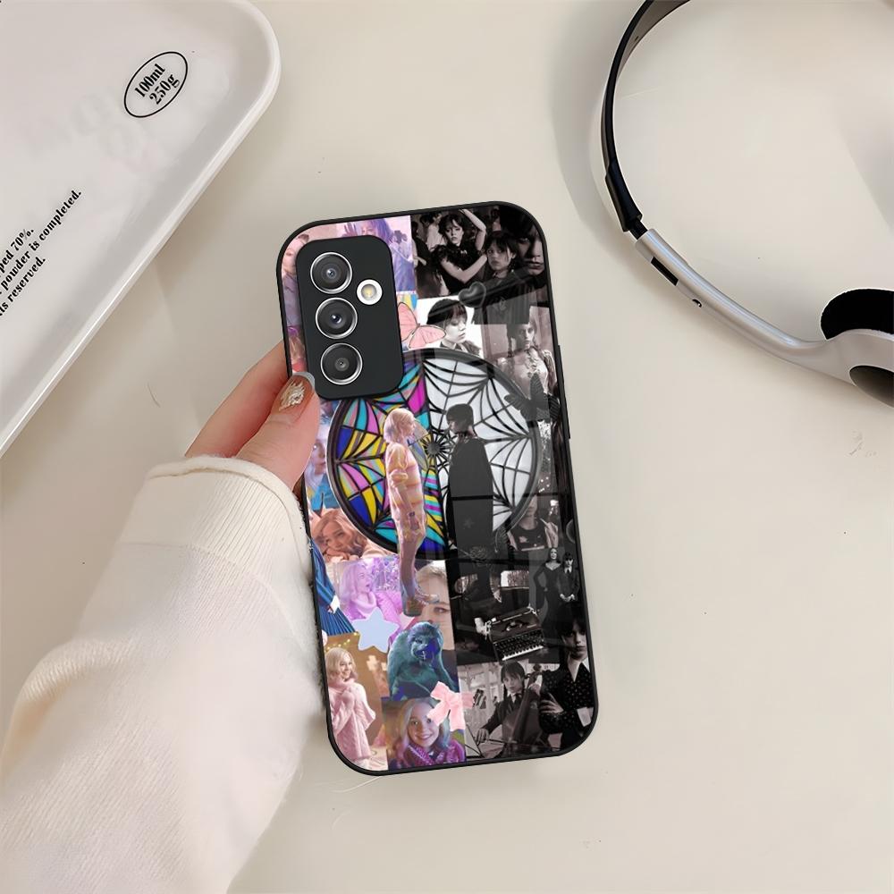 Стеклянный чехол для телефона для Samsung S24 S26 S23 S20 S25 S21 S22 Ultra Fe Plus A05 A06 A16 A26 A36 A56 Coque W-Среда Окно комнаты