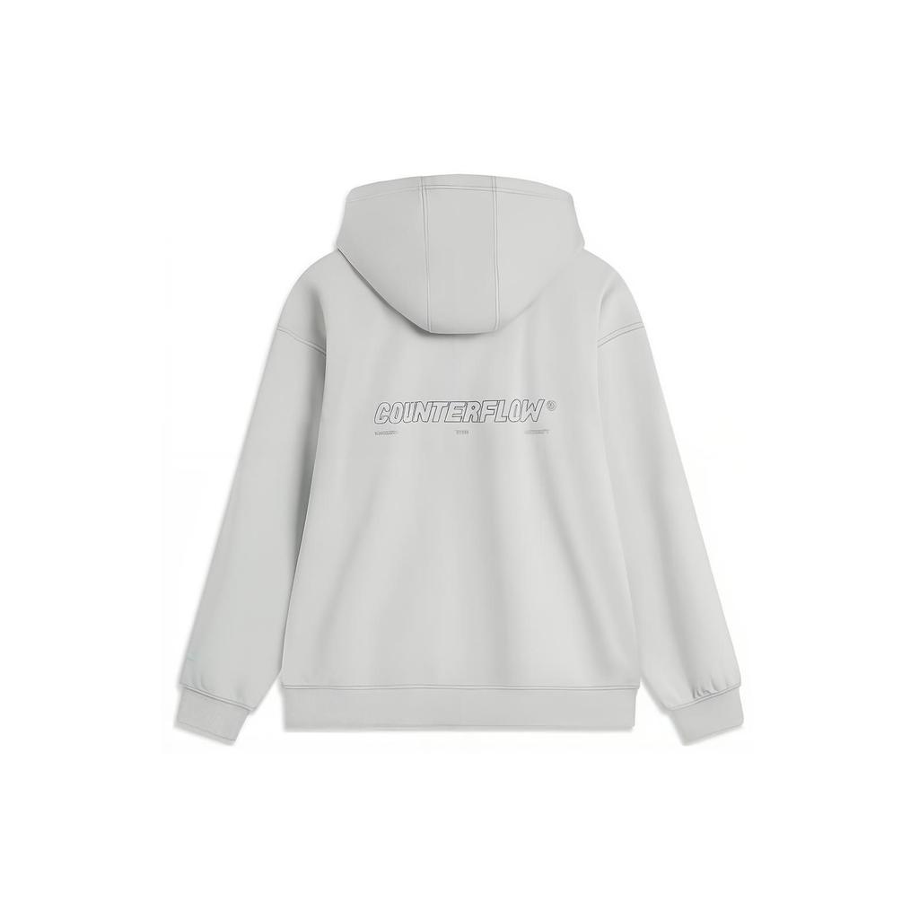 Li Ning CF Pure Color Casual Sports Zip-Up Hoodie Loose Long Sleeve Jacket Unisex Jackets AWDU807-3