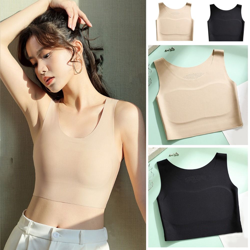 Ice Silk Wireless Bra Slim Ultra-thin Underwear for Women Lingerie U Neck Girls Seamless Sport Bra