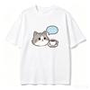 Funny Coffee Cat Meme Unisex Tshirt Cute Cat Speech Bubble Graphic Tee Casual Top For Daily Streetwear Black White Tops