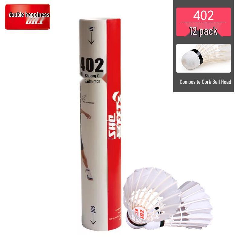 Прочный Double Happiness Badminton King 402/402A с пробковым основанием – Волан для тренировок и соревнований