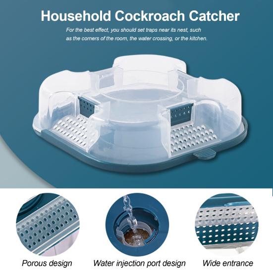 Ловушка для тараканов, прозрачная крышка, широкий вход, пористая конструкция, универсальная приманка на 360 градусов, ящик для ловли тараканов, кухонные принадлежности