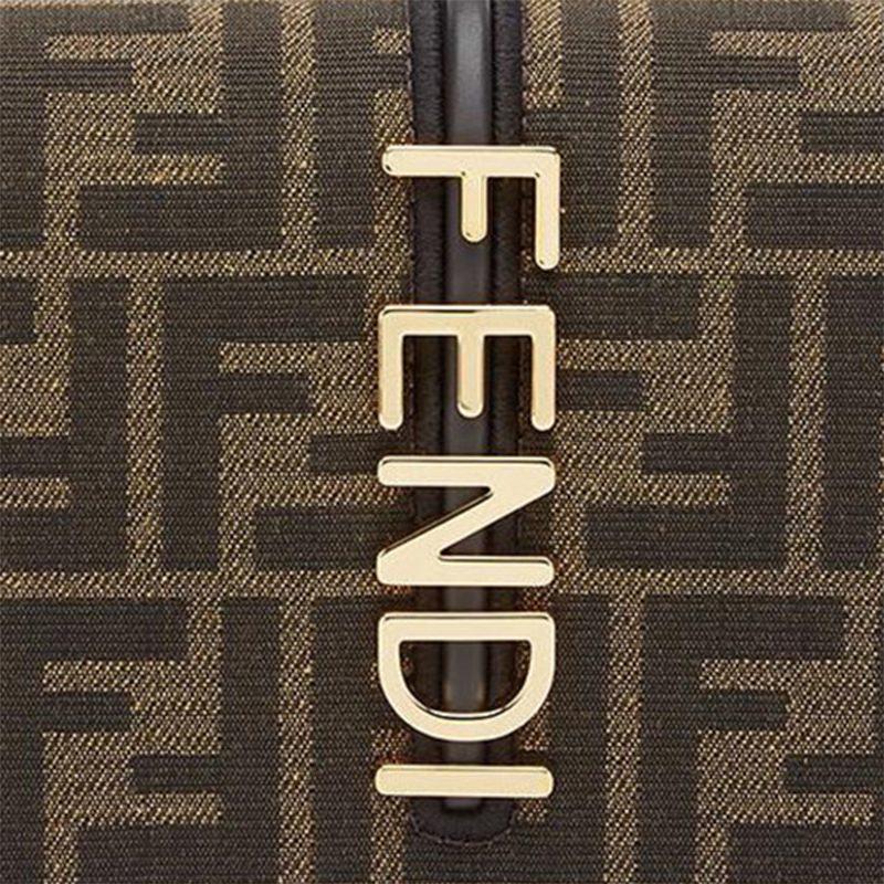 FENDI Fendigraphy Leather Wallet Women's Brown 8BS076-AD23-F1BA1