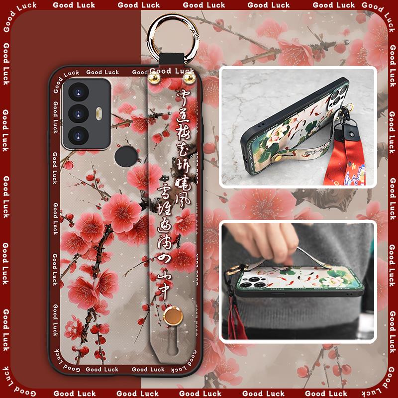 For Mom Soft Case Phone Case For TCL 30SE/30E/306/305/Sharp Aquos V6/V6 Plus Anti-knock Wrist Strap Fashion Kickstand