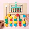 Color Sorting Montessori Sliding Puzzle Board Wooden Wooden Rolling Toy  Fine Motor Training