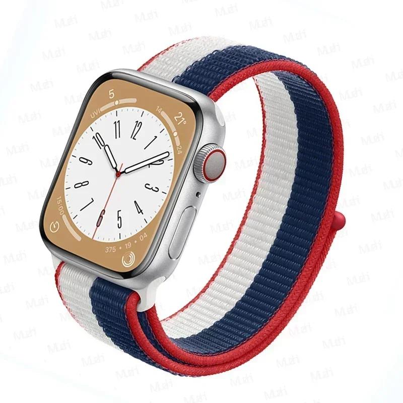 Нейлоновый ремешок-петля для ремешков Apple Watch 46 мм 44 мм 40 мм 45 мм 41 мм 42 мм Спортивный браслет iwatch Ultra 2 49 мм Серии 10 9 8 se 7 6 5 4 Ремешок