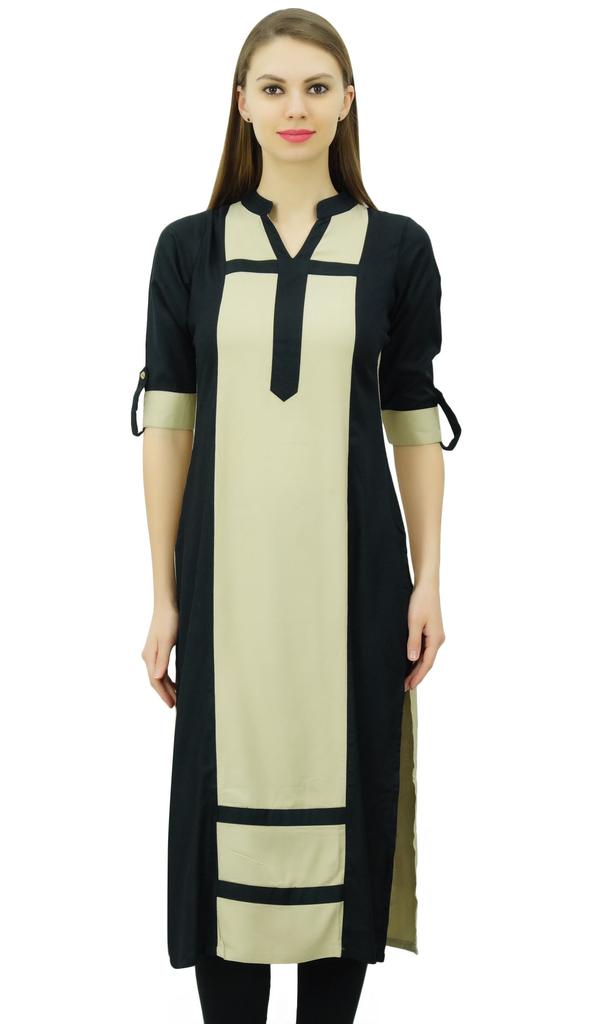 Phagun Женская вискозная прямая панельная курта повседневная летняя туника блузка