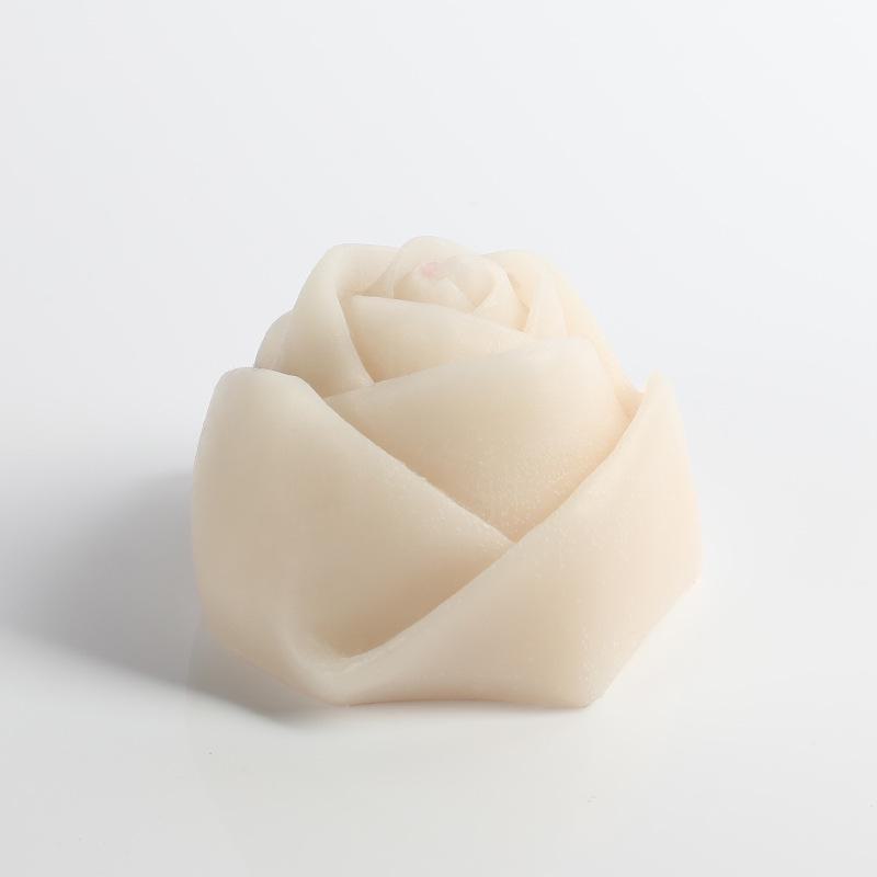 Handmade Rose Column Aromatherapy Candle - Carved, Smokeless, Fragrant, Decorative Ornament and Gift.