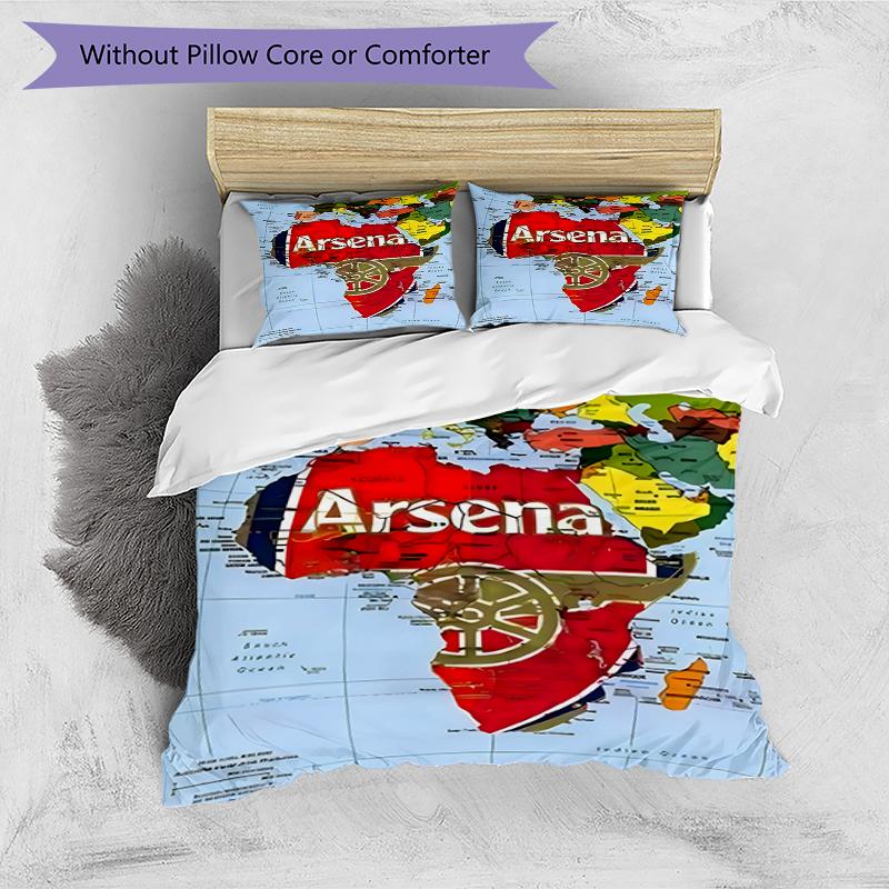3pcs Duvet Cover Set (1*Duvet Cover + 2*Pillowcase, Without Core),football team.C Print Bedding Set, Bedroom Decor, All‑Season, Birthday Gift