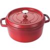 Staub Кокот Круглый Вишня Большой Чугунный Эмалированный Горшок Совместим с индукционной плитой Номер в комплекте Официальный Японский La Cocotte Круглый "Pico 24см" Двуручный [Серийный