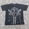Винтажная футболка с полной запечаткой Мрачного Жнеца Дикий размер Медиум Одинарный шов Гранж
