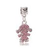 Fashion Pink Hope Charm Beads Suitable For Bracelets And Necklaces Romantic Heart Shape Women Jewelry