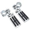 Chrome Motorcycle Highway Clamp Foot Pegs Footrest Pedal Footpegs Mount For Harley Electra Road King Street Glide 1-1/4"