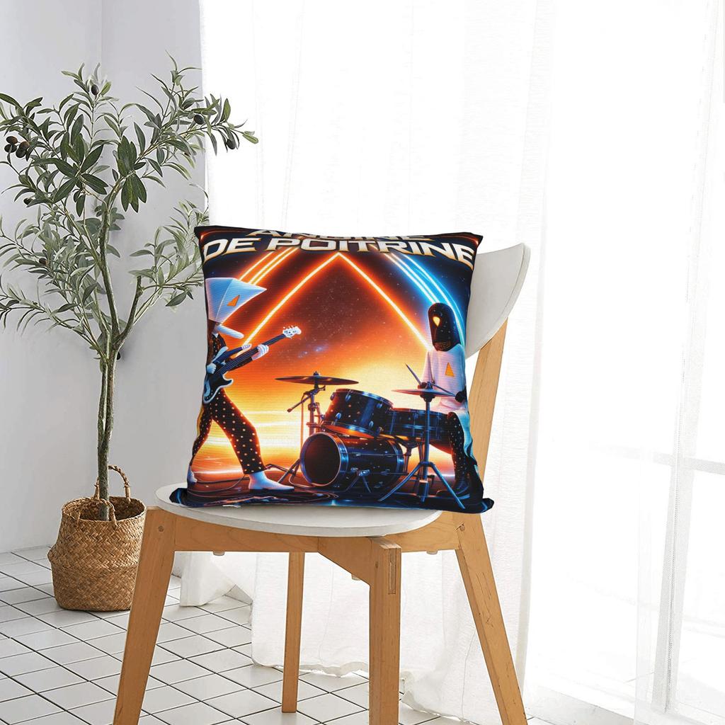 Band Angine De Poitrine Pillow Case Square Pillow Cover For Sofa Bedroom Home Decor Cute Funny Cushion Cover