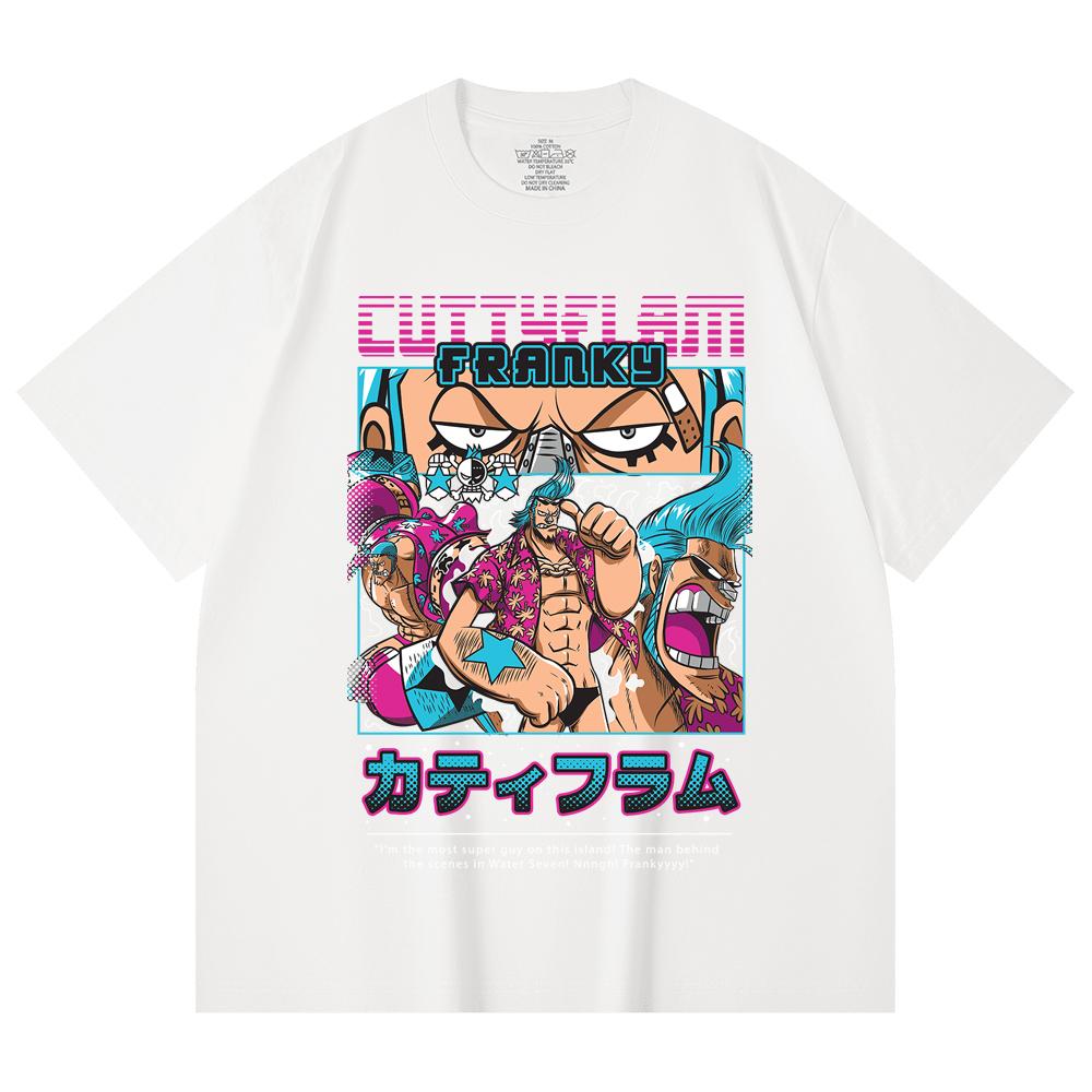 230 Gsm 100% Cotton One Piece V18 Franky Print Unisex Heavy Cotton T Shirt