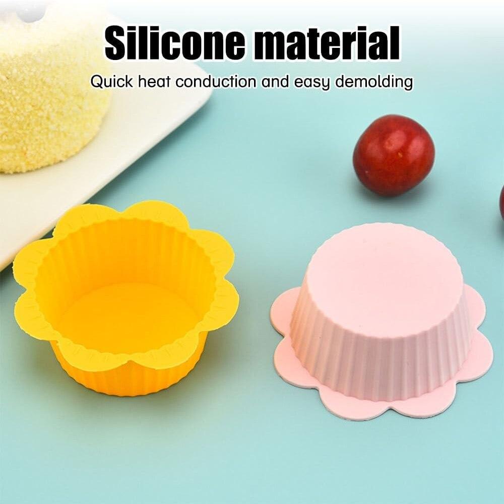 Caravaan® 26-Pack Silicone Cupcake Liners, Reusable Baking Cups for Muffins, Non-Stick, BPA-Free, Oven Safe to 200°C, 8.2x3cm, Multicolor