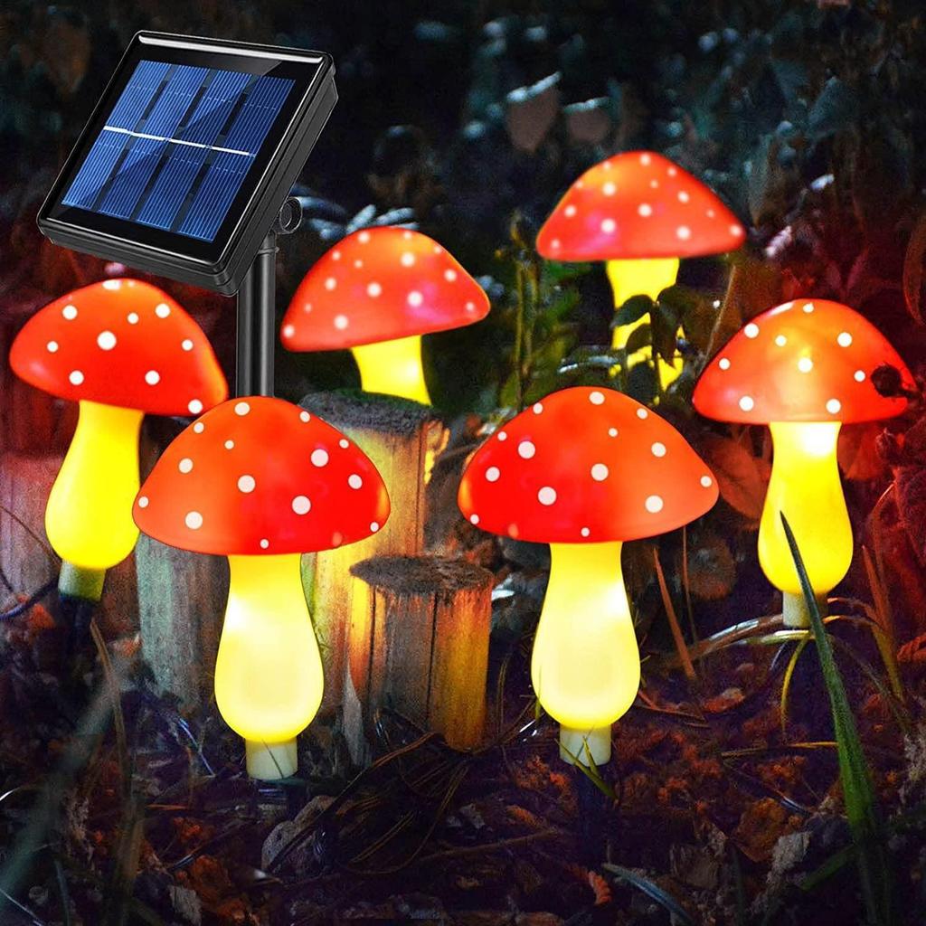 Solar LED Ground Plug Mushroom Light: Waterproof Outdoor Garden Decoration