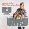 Foldable Dog Bathtub Elevated Grey Shower Station for Small & Medium Pets