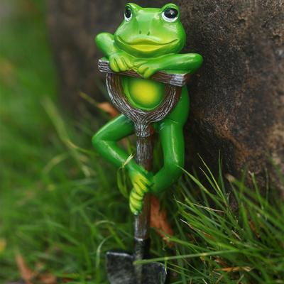 Статуэтка для сада животных, лягушка, кролик, черепаха на лопате, украшение из смолы, цветочный горшок, вставка, фигурка животного для украшения бонсай, клумба для цветов на открытом воздухе