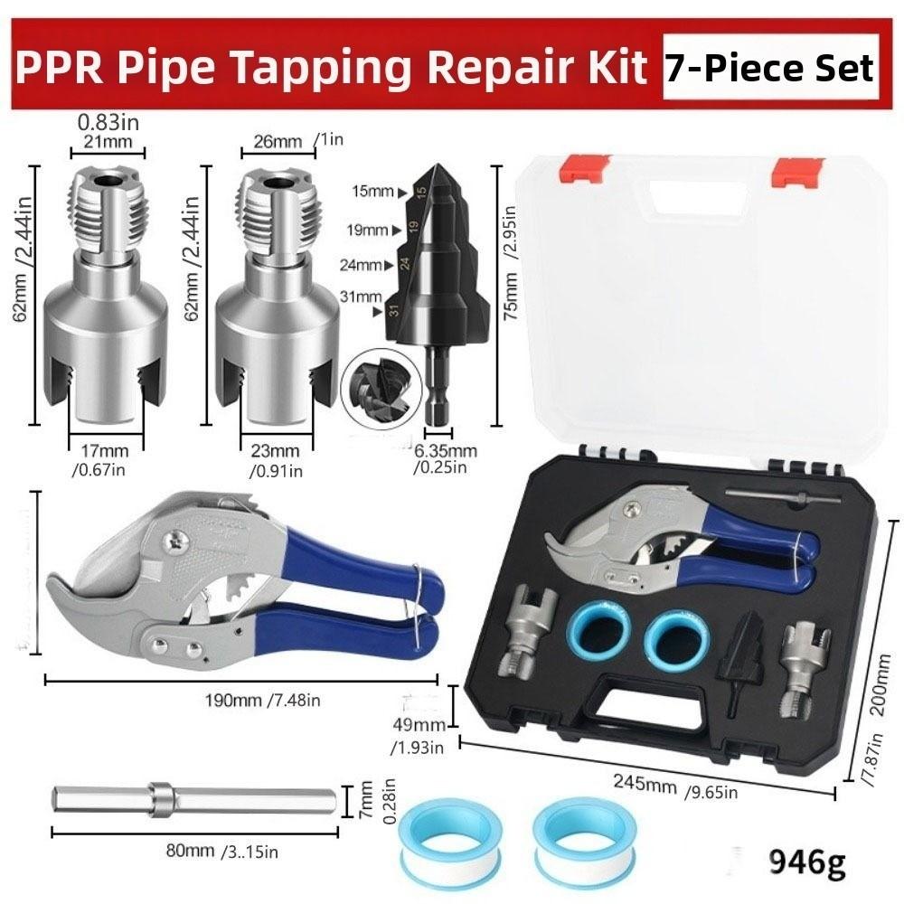 7pcs/set Dies Reamer Plumbing PPR Pipe Kit Water Pipe Repair Tools  Plumbing Applications