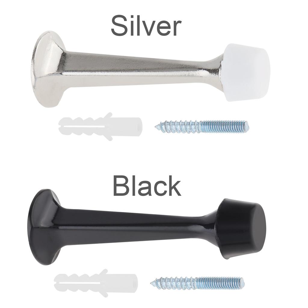 Черный Серебристый Регулируемый Сверхпрочный Дверной Стопор Жесткая Конструкция Мягкие Резиновые Наконечники Защита Стены Универсальный