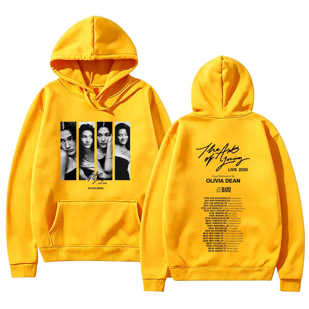 Olivia Dean The Art of Loving LIVE 2026 New Tour Dates Hoodies Y2K Aesthetic Print Pullovers Women Men Fashion Casual Sweatshirt