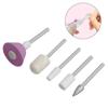 5 Pieces 2.3mm Shank Nail Tools Polishing Head Mounted Points Ceramic Grinding Heads Wood Foot Care for Nail Abrasive Drill Bit