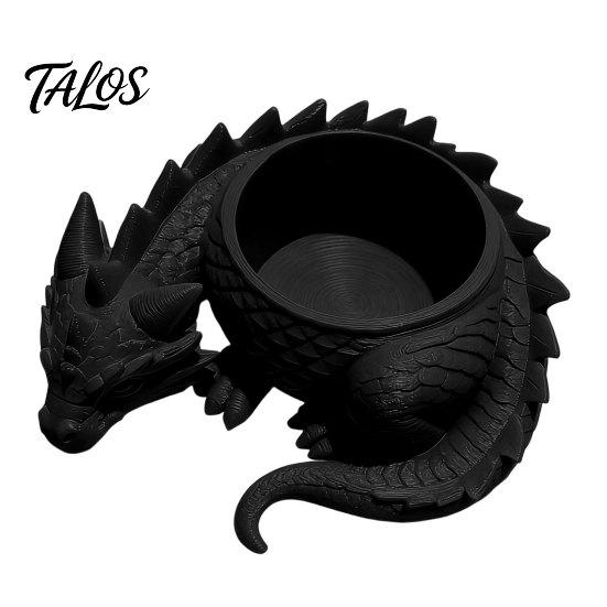 Talos 3D-печатный горшок-лежащий дракон для небольших зеленых растений, Декоративное украшение-горшок для суккулентов, Фигурка в темном стиле для дома, офиса, рабочего стола