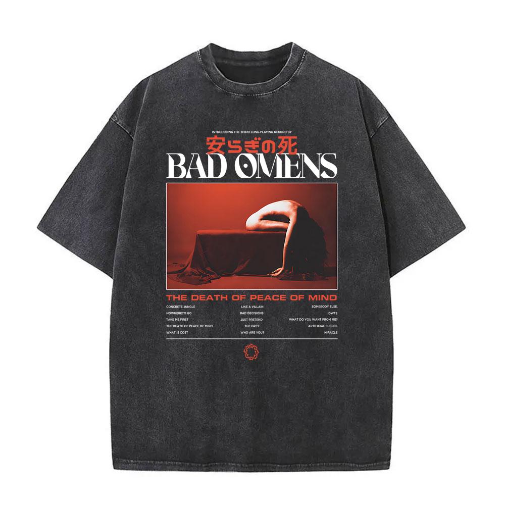 Washed Vintage Rock Band Bad Omens Graphic Tshirt Do You Feel Love Tour 2026 T Shirt Men Women Casual Oversized Cotton Tshirts